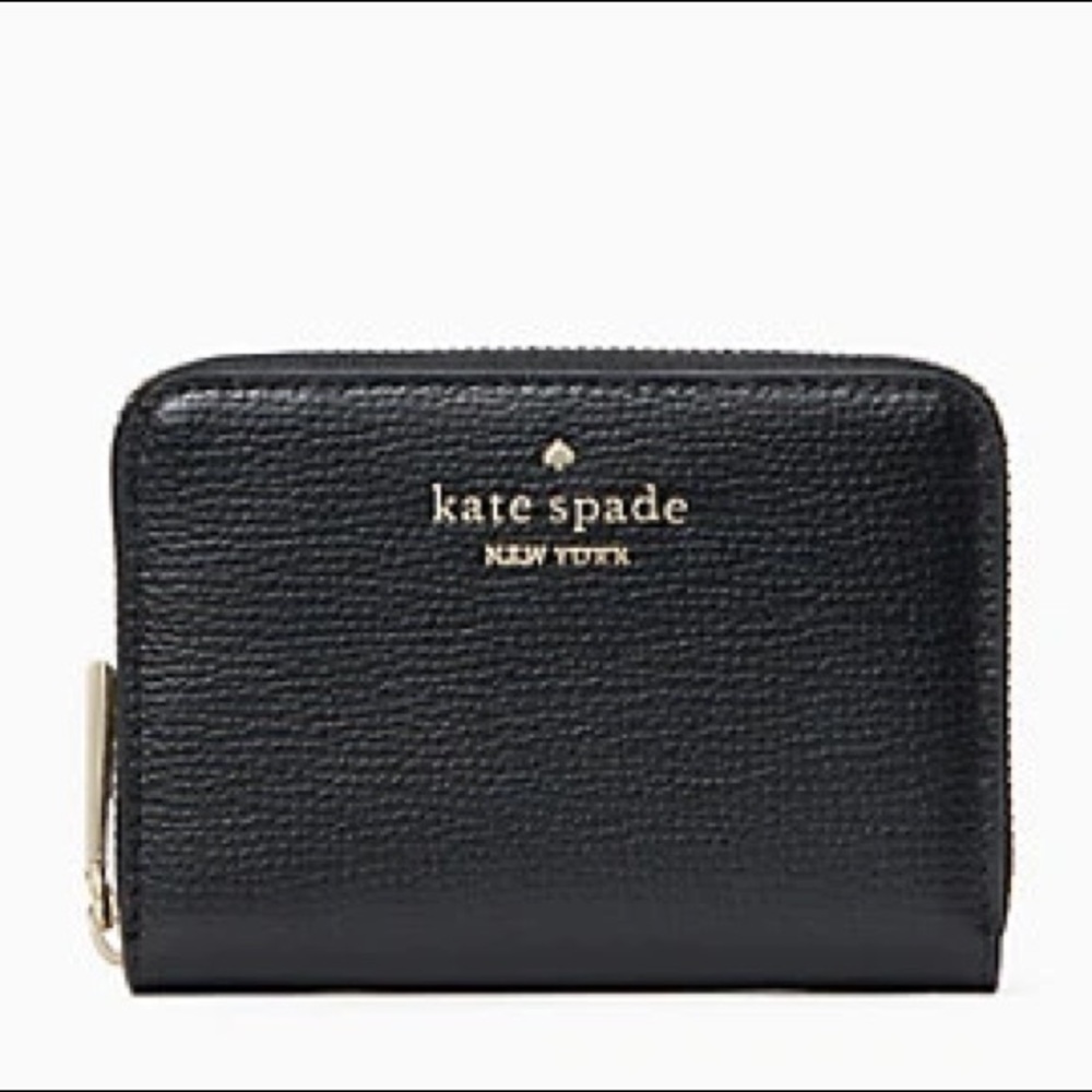kate spade - darcy black zip coin card case wallet